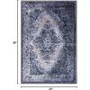 Superior Modern Medallion Area Rug for Living Room, Bedroom, Office, Kitchen, Dining, Washable Rugs, Foam Backing, Marulan Collection, 2′ x 3′, Blue-Gray