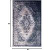 Superior Modern Medallion Area Rug for Living Room, Bedroom, Office, Kitchen, Dining, Washable Rugs, Foam Backing, Marulan Collection, 5′ x 8′, Blue-Gray