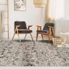 Superior Fawn Vintage Oriental Floral Polypropylene Indoor Area Rug or Runner with Jute Backing, 8′ x 10′, Beige(Blue)