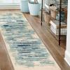 Superior Indoor Area Rug, Jute Backing, Soft Modern Rugs for Entryway, Kitchen Floors, Office Floor Cover, Floral Medallion Rugs, Rangoli Collection, 4′ x 6′, Blue(Blue Beige – Z)