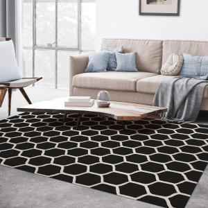 Superior 5x8RUG-HONEY-MAIV Area Rug, 5′ X 8′, Honeycomb – Maroon & Ivory(Honeycomb – Chocolate & Ivory)