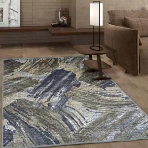 Superior Glenbrook Modern Abstract Indoor Area Rug with Foam Backing for Living Room, Bedroom, Office, Kitchen, Dining, Washable Rugs, Xander Collection, 4′ x 6′, Brown-Beige(4′ x 6′)