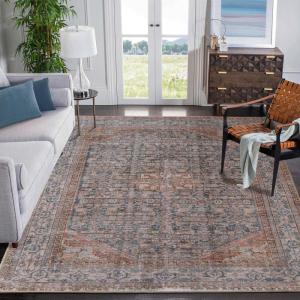 Superior Indoor Area Rug, Cotton Backing, Medallion Rugs for Dining, Kitchen Floors, Office, Soft Floor Cover, Traditional Wildlife Aesthetic, Copley Collection, 9′ x 12′, Brown(Light Brown)