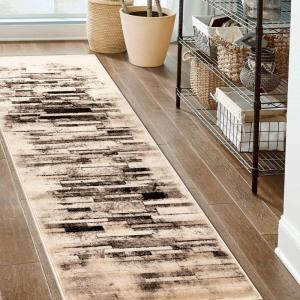 Superior Indoor Area Rug, Jute Backing, Soft Modern Rugs for Entryway, Kitchen Floors, Office Floor Cover, Floral Medallion Rugs, Rangoli Collection, 4′ x 6′, Blue(Black)