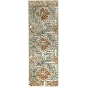 Superior Indoor Area Rug, Jute Backing, Soft Modern Rugs for Entryway, Kitchen Floors, Office Floor Cover, Floral Medallion Rugs, Rangoli Collection, 4′ x 6′, Blue(Canal Blue)