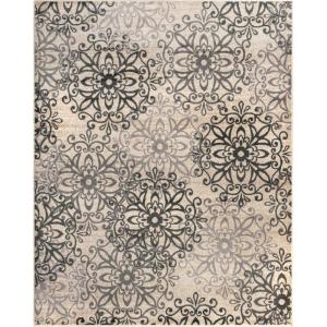 Superior Millbrae Floral Medallion Indoor Area Rug for Living Room, Bedroom, Office, Kitchen, Dining, Washable Rugs, Jute Backing, Elegant Leigh Collection, 2′ x 3′, Blue(Oatmeal)