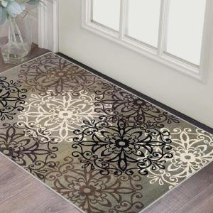 Superior Millbrae Floral Medallion Indoor Area Rug for Living Room, Bedroom, Office, Kitchen, Dining, Washable Rugs, Jute Backing, Elegant Leigh Collection, 2′ x 3′, Blue(Blue)