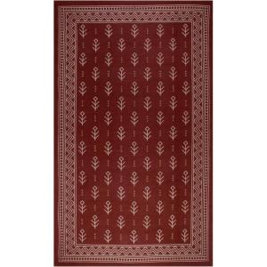 Superior Royal Club Vintage Abstract Pattern Geometric Printed Flat Weave Cotton Area Rug 5′ x 8′ Blue(Burgundy)