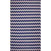Superior 100% Cotton Area Rug, Contemporary Chevron Zig-Zag Pattern, Geometric Printed Flat Weave Cotton Rug – Grey, 8′ x 10′ Rug(Blue)