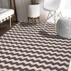 Superior 100% Cotton Area Rug, Contemporary Chevron Zig-Zag Pattern, Geometric Printed Flat Weave Cotton Rug – Grey, 8′ x 10′ Rug(Grey)