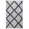 Superior Hand-Tufted Wool Indoor Large Area Rug, Geometric Home Decor for Living Room, Kitchen/Dining, Bedroom, Office, Entryway, Soft Cotton Backing, Raffi Collection, 4′ x 6′, Silver/Grey(Charcoal)