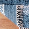Superior Hand-Tufted Wool Indoor Large Area Rug, Geometric Home Decor for Living Room, Kitchen/Dining, Bedroom, Office, Entryway, Soft Cotton Backing, Raffi Collection, 4′ x 6′, Silver/Grey(Blue)