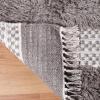 Superior Hand-Tufted Wool Indoor Large Area Rug, Geometric Home Decor for Living Room, Kitchen/Dining, Bedroom, Office, Entryway, Soft Cotton Backing, Raffi Collection, 4′ x 6′, Silver/Grey(Grey-silver)