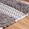 Superior Hand-Tufted Wool Indoor Large Area Rug, Geometric Home Decor for Living Room, Kitchen/Dining, Bedroom, Office, Entryway, Soft Cotton Backing, Raffi Collection, 4′ x 6′, Silver/Grey(Grey-silver)