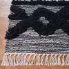 Superior Hand-Tufted Wool Indoor Large Area Rug, Geometric Home Decor for Living Room, Kitchen/Dining, Bedroom, Office, Entryway, Soft Cotton Backing, Raffi Collection, 4′ x 6′, Silver/Grey(Black-ivory)