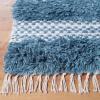 Superior Hand-Tufted Wool Indoor Large Area Rug, Geometric Home Decor for Living Room, Kitchen/Dining, Bedroom, Office, Entryway, Soft Cotton Backing, Raffi Collection, 4′ x 6′, Silver/Grey(Blue)
