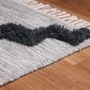 Superior Hand-Tufted Wool Indoor Large Area Rug, Geometric Home Decor for Living Room, Kitchen/Dining, Bedroom, Office, Entryway, Soft Cotton Backing, Raffi Collection, 4′ x 6′, Silver/Grey(Charcoal)