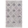 Superior Hand-Tufted Wool Indoor Large Area Rug, Geometric Home Decor for Living Room, Kitchen/Dining, Bedroom, Office, Entryway, Soft Cotton Backing, Raffi Collection, 4′ x 6′, Silver/Grey(Ivory)