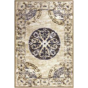 Superior Ardlethan Medallion Indoor Area Rug for Living Room, Bedroom, Office, Kitchen, Dining, Washable Rugs, Foam Backing, Shiloh Collection, 2’ x 3’, Grey-Cream(2′ x 3′ (Rectangular))