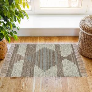 Superior Hand-Tufted Wool Indoor Large Area Rug, Modern Geometric Home Floor Decor for Living Space, Bedroom, Dining Room, Kitchen, Office, Cotton Backed, Sayah Collection, Grey, 8′ X 10′(Grey)