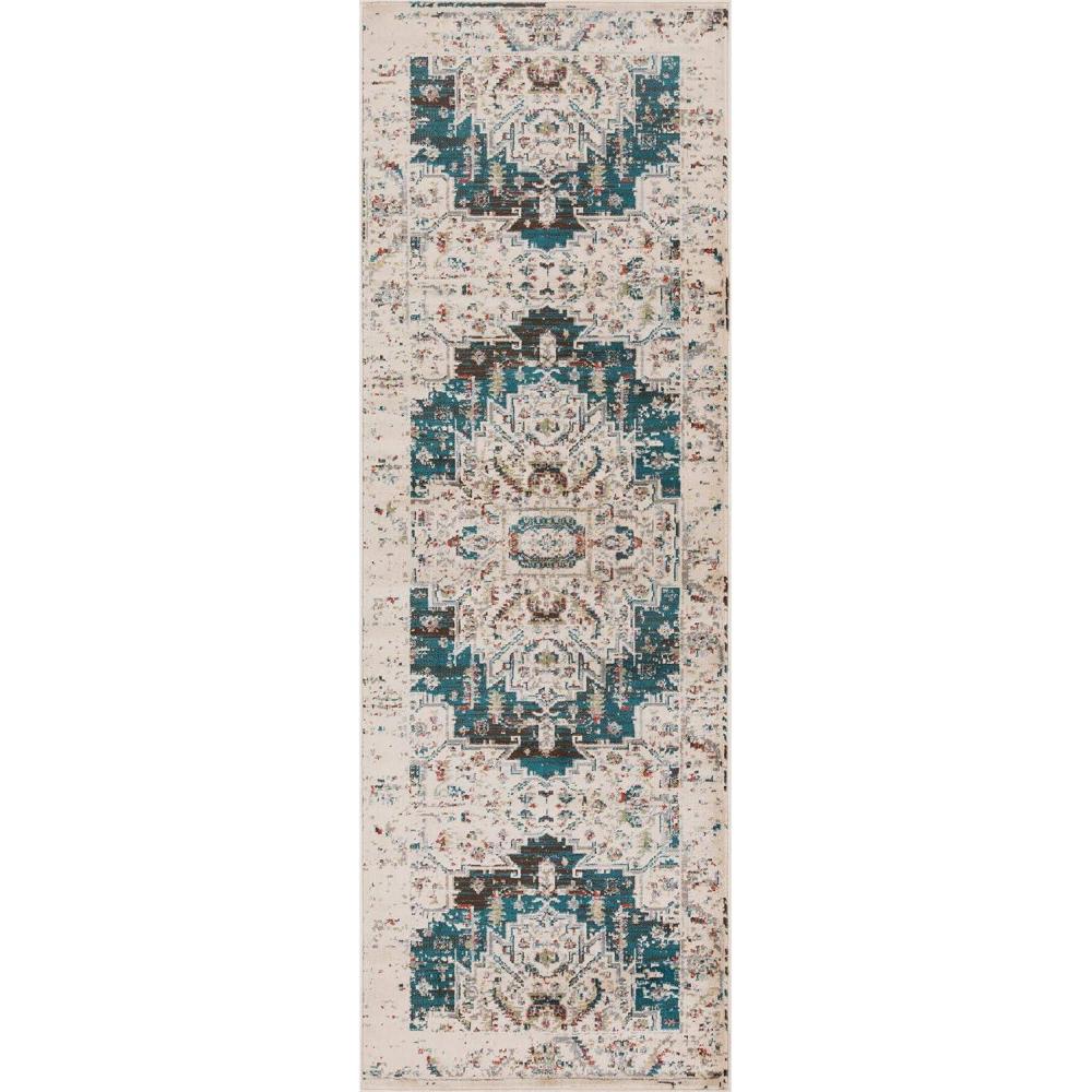 imageSuperior Cattai Indoor Home Area Rug Collection Rustic Geometric Medallion Design with Jute Backing for Kids Entryway Living Room Decor Bedroom Hallway Plush Rugs Vintage  8 x 10 RedTeal