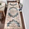 Superior Cattai Indoor Home Area Rug Collection Rustic Geometric Medallion Design with Jute Backing for Kids, Entryway, Living Room Decor, Bedroom, Hallway, Plush Rugs, Vintage – 8′ x 10′, Red(Teal)