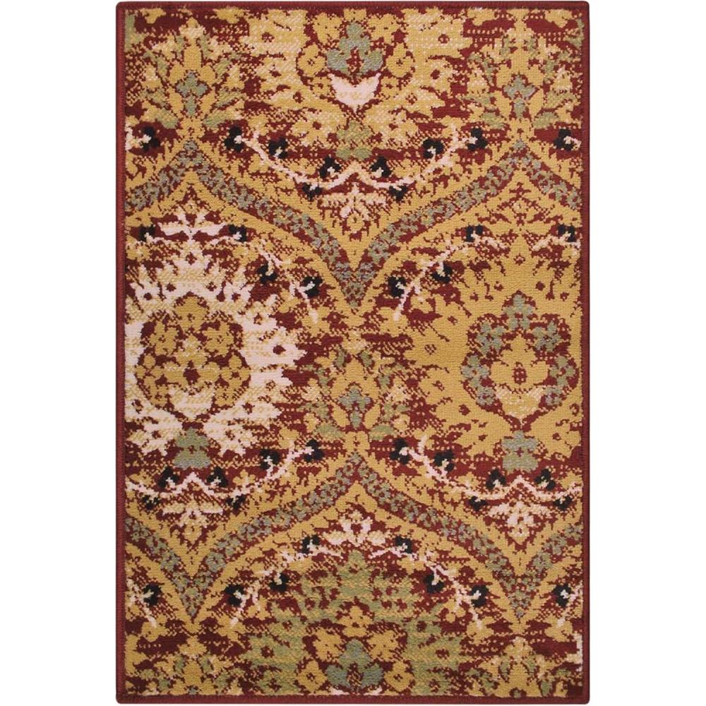 imageSuperior Indoor Runner Rug Jute Backed Modern Oriental Floral Damask Floor Decor for Office Living Room Bedroom Entryway Nursery Hardwood Tile Augusta Collection  9ft x 12ft Beige BrownRed