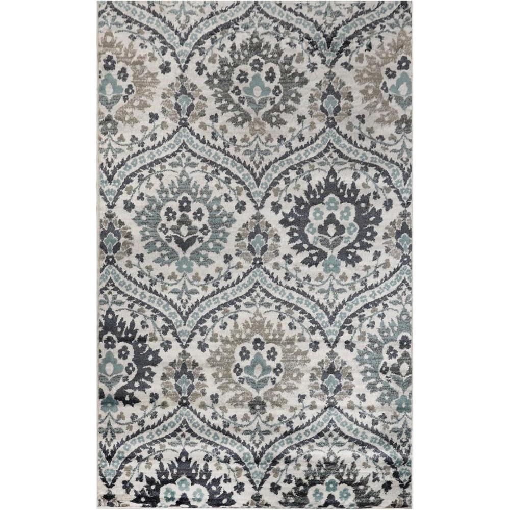 imageSuperior Indoor Runner Rug Jute Backed Modern Oriental Floral Damask Floor Decor for Office Living Room Bedroom Entryway Nursery Hardwood Tile Augusta Collection  9ft x 12ft Beige BrownDeep Royal