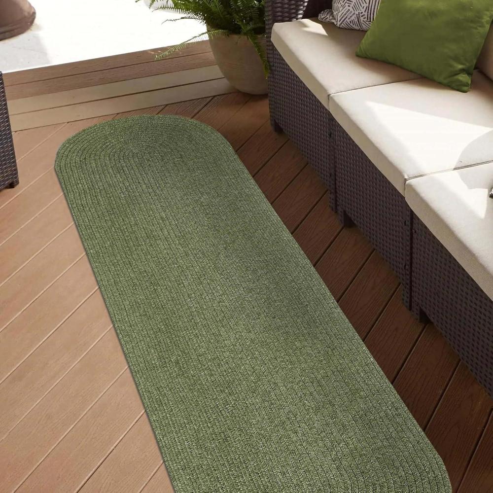 imageSuperior Jute Oval Indoor Runner Rug Green