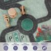 Superior Country Road Non-Slip Indoor Rug for Kids, Toddlers & Babies, Washable for Playroom, Kids Room, Nursery, or Bedroom, Interactive Road, Streets, Buildings and Trees, 9′ x 12′, Pine Green