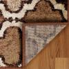 Superior Indoor Large Area Rug, Jute Backed, Perfect for Living/ Dining Room, Bedroom, Office, Kitchen, Entryway, Modern Geometric Trellis Floor Decor, Viking Collection, 8′ x 10′, Red Blue(Brown)