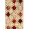 Superior Indoor Large Area Rug, Jute Backed, Perfect for Living/ Dining Room, Bedroom, Office, Kitchen, Entryway, Modern Geometric Trellis Floor Decor, Viking Collection, 8′ x 10′, Red Blue(Beige)