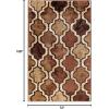 Superior Indoor Large Area Rug, Jute Backed, Perfect for Living/ Dining Room, Bedroom, Office, Kitchen, Entryway, Modern Geometric Trellis Floor Decor, Viking Collection, 8′ x 10′, Red Blue(Brown)