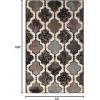 Superior Indoor Large Area Rug, Jute Backed, Perfect for Living/ Dining Room, Bedroom, Office, Kitchen, Entryway, Modern Geometric Trellis Floor Decor, Viking Collection, 8′ x 10′, Red Blue(A Chocolate)
