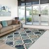 Superior Indoor Large Area Rug, Jute Backed, Perfect for Living/ Dining Room, Bedroom, Office, Kitchen, Entryway, Modern Geometric Trellis Floor Decor, Viking Collection, 8′ x 10′, Red Blue(Deep Royal)