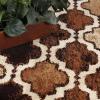 Superior Indoor Large Area Rug, Jute Backed, Perfect for Living/ Dining Room, Bedroom, Office, Kitchen, Entryway, Modern Geometric Trellis Floor Decor, Viking Collection, 8′ x 10′, Red Blue(Brown – Z)