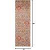 Superior Indoor Runner Rug, Jute Backed, Modern Oriental Floral Damask Floor Decor for Office, Living Room, Bedroom, Entryway, Nursery Hardwood, Tile, Augusta Collection – 9ft x 12ft, Beige Brown(Ginger)