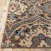 Superior Indoor Runner Rug, Jute Backed, Modern Oriental Floral Damask Floor Decor for Office, Living Room, Bedroom, Entryway, Nursery Hardwood, Tile, Augusta Collection – 9ft x 12ft, Beige Brown(Light Blue)