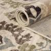 Superior Indoor Runner Rug, Jute Backed, Modern Oriental Floral Damask Floor Decor for Office, Living Room, Bedroom, Entryway, Nursery Hardwood, Tile, Augusta Collection – 9ft x 12ft, Beige Brown(Beige)