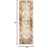 Superior Indoor Runner Rug, Jute Backing, Modern Floor Decor for Hallway, Office, Living Room, Dining, Kitchen Floors, Bedroom, Vintage Floral Medallion Rugs, Archibold Collection, 2′ 7″ x 8′, Ivory