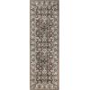 Superior Indoor Runner Rug, Jute Backing, Plush Floral Rugs for Hallway, Living Room, Kitchen Floors, Bedroom Floor Cover, Traditional Floral Medallion Rugs, Lille Collection, 2′ 7″ x 8′, Brown(Brown – Z)
