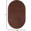 Superior Jute Oval Indoor Area Rug, Cocoa, 3′ x 5′ Oval