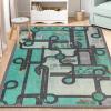 Superior Country Road Non-Slip Indoor Rug for Kids, Toddlers & Babies, Washable for Playroom, Kids Room, Nursery, or Bedroom, Interactive Road, Streets, Buildings and Trees, 9′ x 12′, Pine Green
