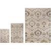 Superior Indoor Runner Rug, Jute Backed, Modern Oriental Floral Damask Floor Decor for Office, Living Room, Bedroom, Entryway, Nursery Hardwood, Tile, Augusta Collection – 9ft x 12ft, Beige Brown(Beige)