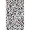 Superior Indoor Runner Rug, Jute Backed, Modern Oriental Floral Damask Floor Decor for Office, Living Room, Bedroom, Entryway, Nursery Hardwood, Tile, Augusta Collection – 9ft x 12ft, Beige Brown(Turquoise)