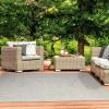 Superior Indoor/Outdoor Area Rug, Reversible Braided Floor Decor for Living Room, Kitchen, Patio, Front Porch, Modern Boho Farmhouse Rugs, Hardwood, Bedroom Accessories, 5′ x 8′, Canvas