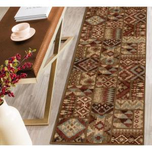 Superior Indoor Runner Rug, Jute Backing, Color Block Rugs For Hallway, Entryway, Living Room, Kitchen Floors, Bedroom, Office, Modern Southwestern Geometric Rug, Berlin Collection, 2′ 7″ x 8′, Maroon