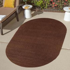 Superior Jute Oval Indoor Area Rug, Cocoa, 3′ x 5′ Oval
