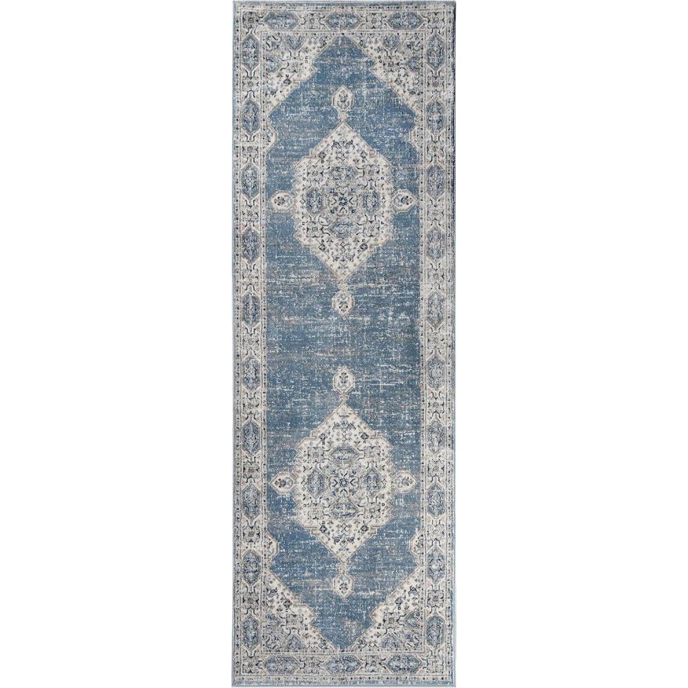 imageSuperior Kailani Indoor Area Rug with Cotton Backing Perfect for Hallways Entryway Office Living Room Hardwood Tile or Carpet Cover Oriental Modern Floral Medallion 10 x 14 BlueCreamKailani  Blue Ivory