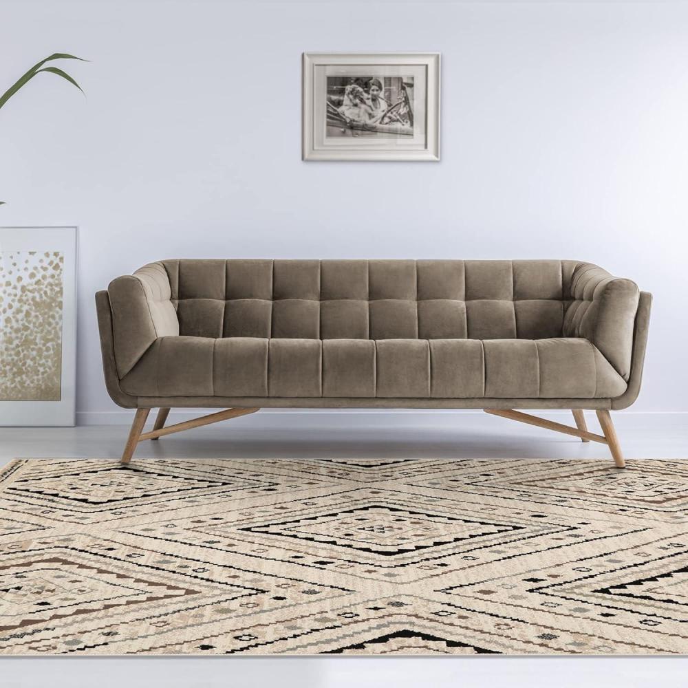 imageSuperior Ozark 5 x 8 Indoor Runner Rug Compatible Hardwood Floors Entryway Durable Polypropylene Non Slip Living Room Decor Slate